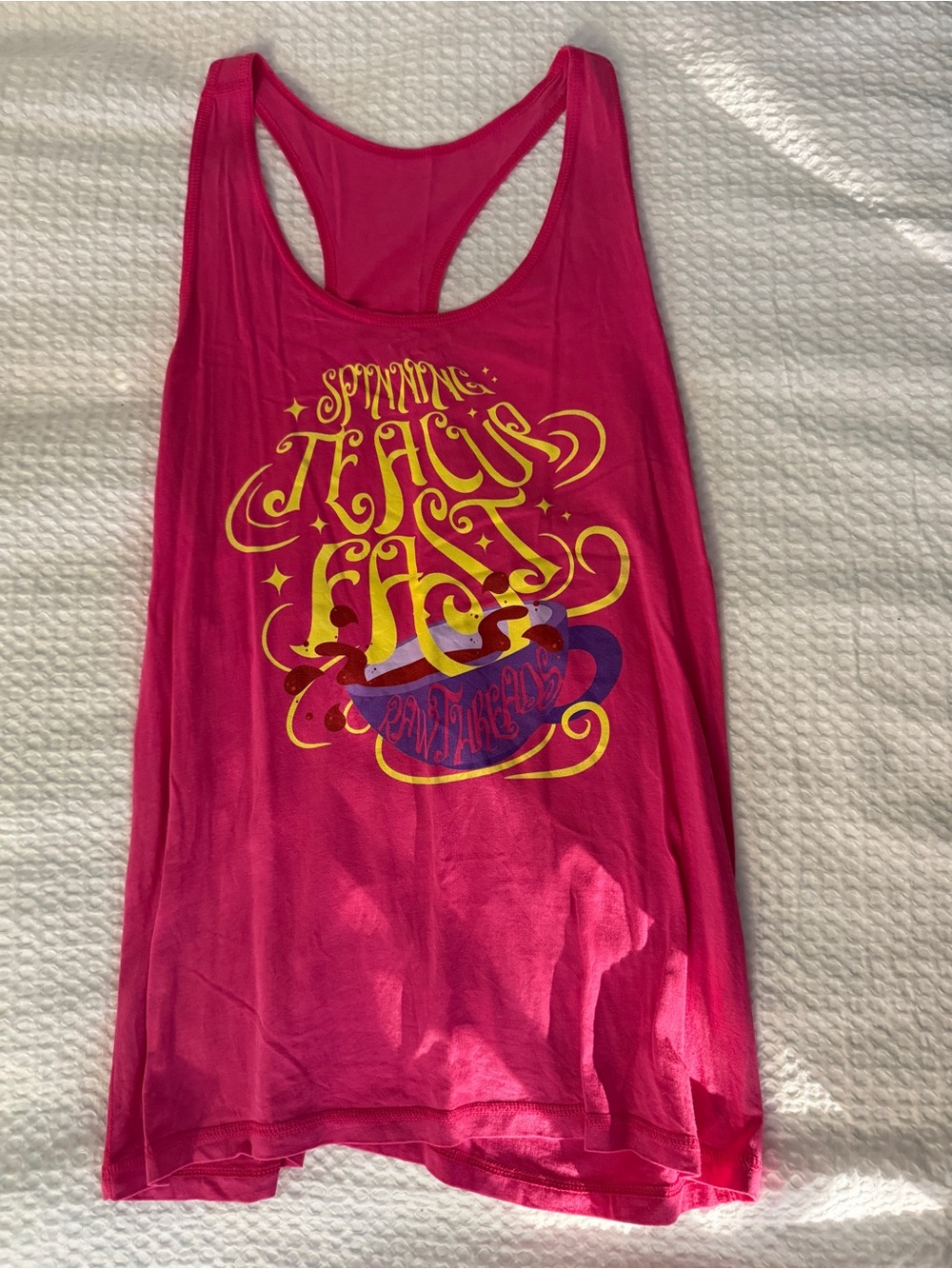 Women's Hot Pink Graphic Racerback Tank Top